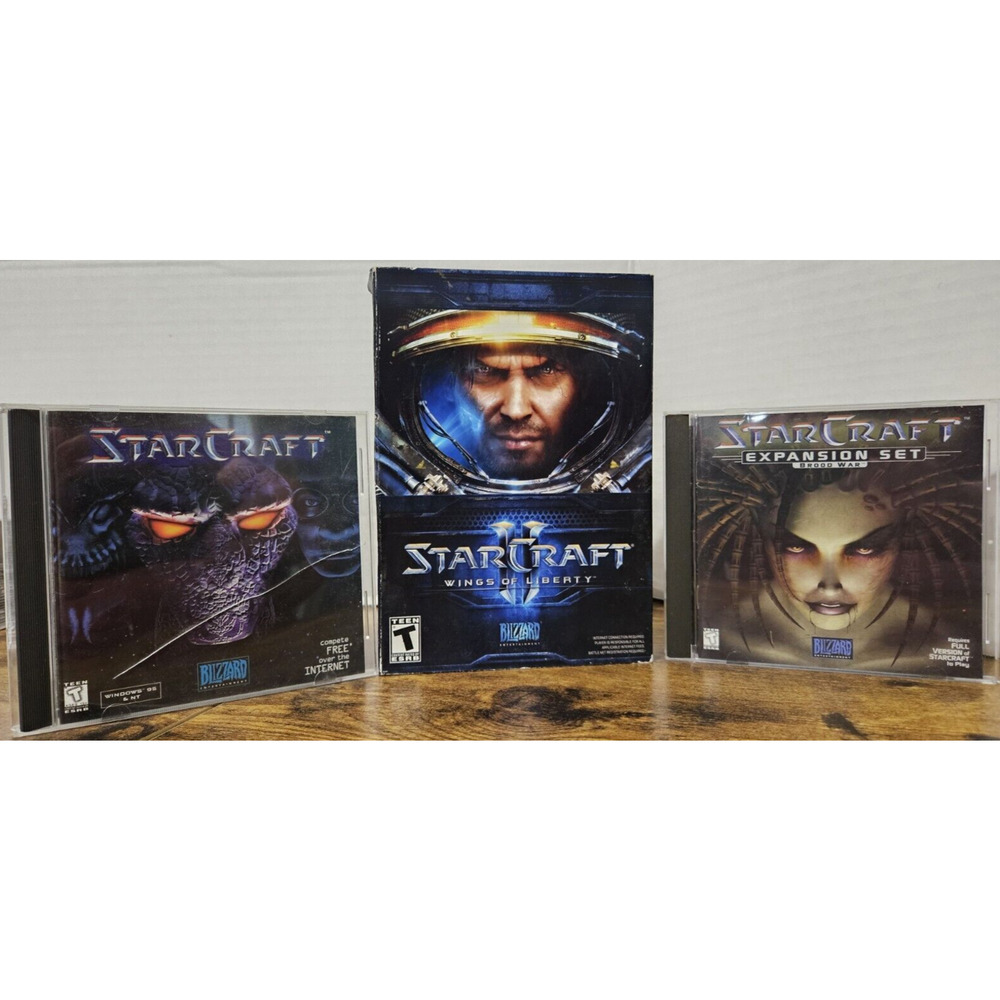 StarCraft, Star Craft Expansion Set Brood War & StarCraft II Wings of Liberty PC